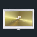 Faux Gold Look Modern Monogram Template Glamour Business Card Holder<br><div class="desc">Faux Gold Look Modern Monogram Template Glamour Business Card Holder. Perfect for Attorneys,  Lawyers,  Corporate Professionals,  Stylists,  Designers,  Teachers,  Realtors,  Brokers,  Directors,  Managers,  Consultants,  Architects,  Engineers,  Real Estate Agents,  Accountants,  Musicians,  all Professions.</div>