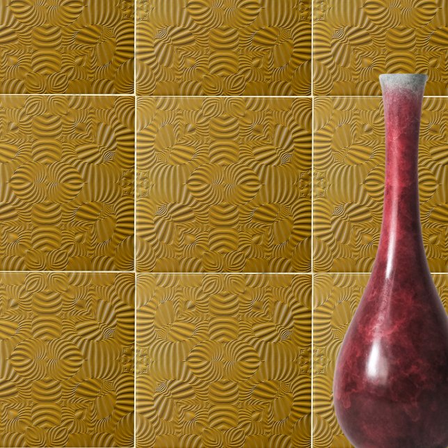 Faux Gold Low Relief Sculptured Abstract  Tile (Creator Uploaded)