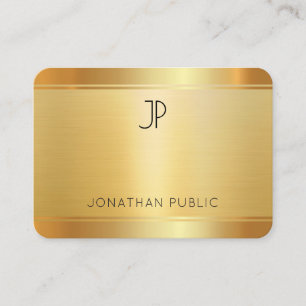 Faux Gold Luxurious Premium Silk Finish Rounded Business Card