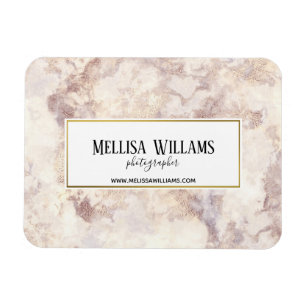 Faux Gold Marble Business Card Magnet