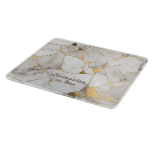 Faux Gold Marble Established Personalised Cutting Board