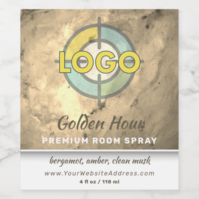 Faux Gold Marble Logo Golden Hour Product Label (Single Label)