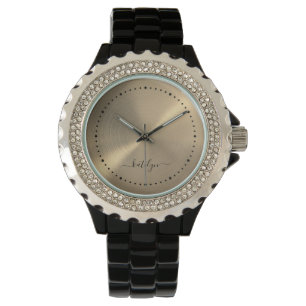 Faux Gold  Metal  Monogram Watch