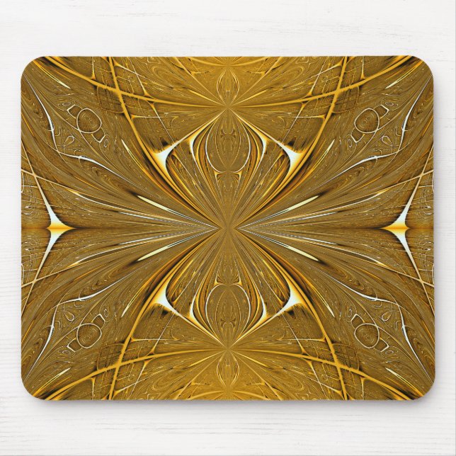 Faux Gold Metal Pattern Design Mouse Pad (Front)