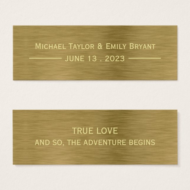 Faux Gold Metal Texture Bookmark (Front & Back)