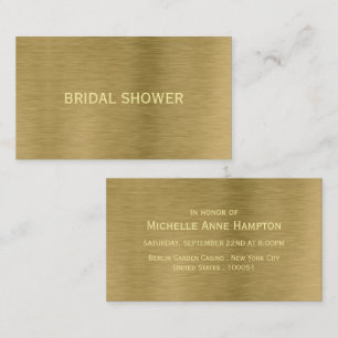 Faux Gold Metal Texture Bridal Shower Invitation