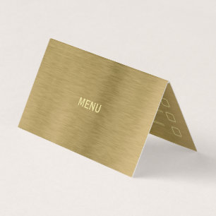 Faux Gold Metal Texture Menu Selection Card