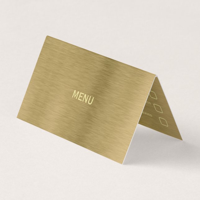 Faux Gold Metal Texture Menu Selection Card (Front)