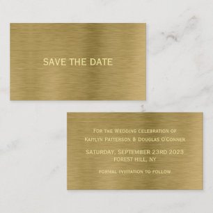 Faux Gold Metal Texture Save The Date Card