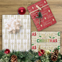 Faux Gold Metalic Typography Christmas Sampler