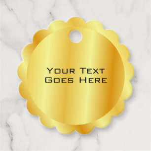 Faux Gold Metallic Look Add Text Custom Template Favour Tags