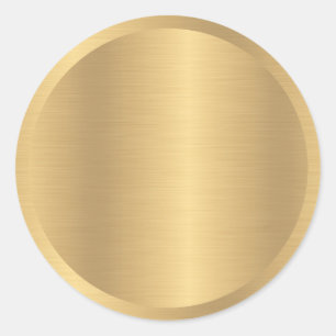 Faux Gold Metallic Look Blank Elegant Template Classic Round Sticker