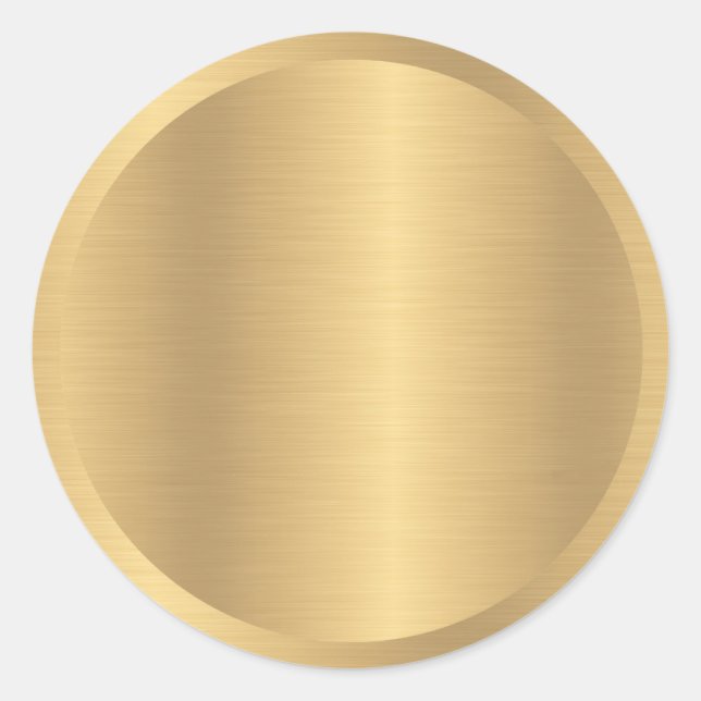 Faux Gold Metallic Look Blank Elegant Template Classic Round Sticker (Front)