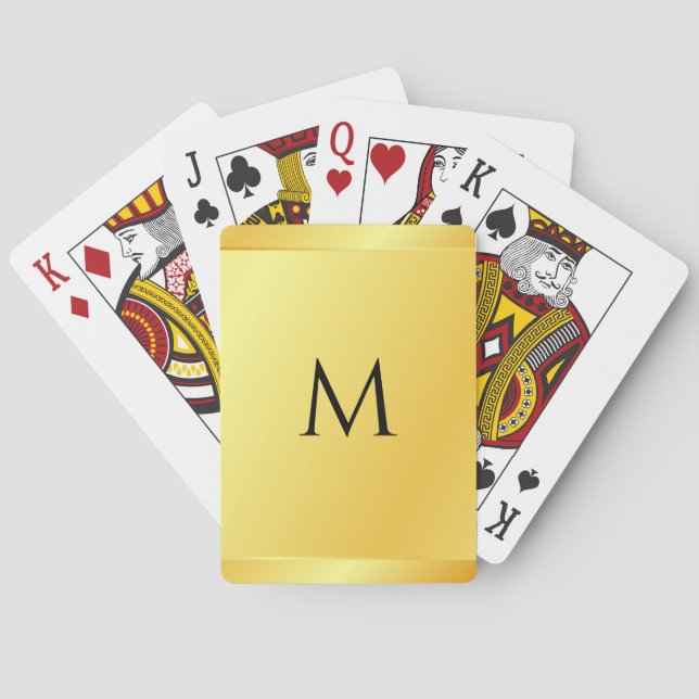 Faux Gold Metallic Look Blank Template Custom Playing Cards (Back)