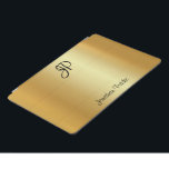 Faux Gold Metallic Look Calligraphy Monogrammed iPad Pro Cover<br><div class="desc">Faux Gold Metallic Look Calligraphy Monogrammed Modern Elegant Template iPad Pro Cover,  iPad Cases & Covers.</div>