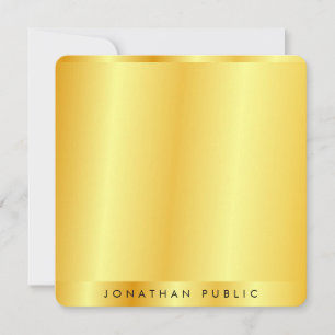 Faux Gold Metallic Look Handwriting Monogram Card