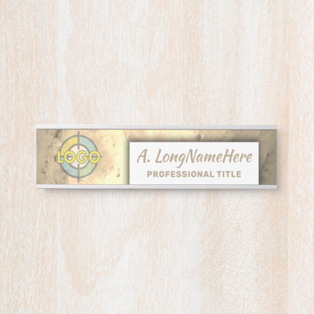 Faux Gold Metallic Luxe Nameplate Executive Office (Front)