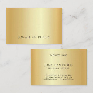 Faux Gold Minimalist Template Luxury Custom Business Card