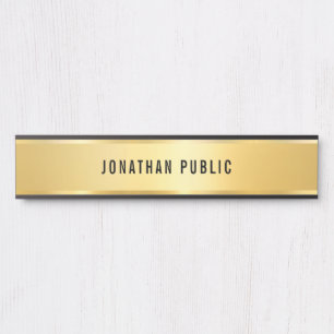 Faux Gold Modern Design Glamourous Template Long Door Sign