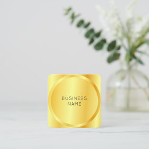 Faux Gold Modern Elegant Glam Corporate Company Square Business Card