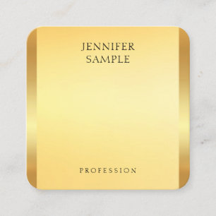 Faux Gold Modern Elegant Glamourous Template Square Business Card