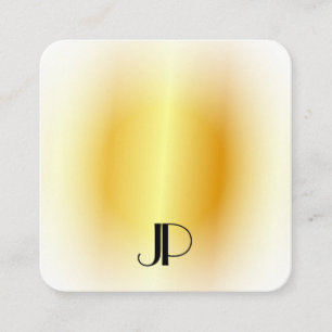 Faux Gold Modern Elegant Gold Monogram Template Square Business Card