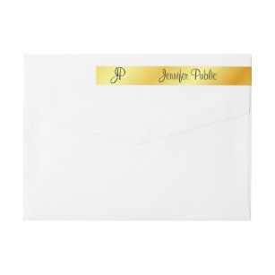 Faux Gold Modern Elegant Personalised Template Wrap Around Label