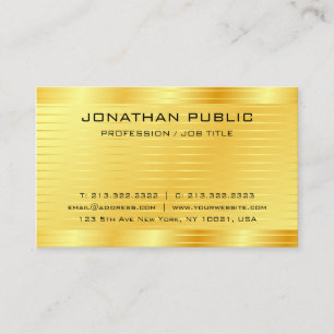 Faux Gold Modern Elegant Premium Silk Finish Business Card