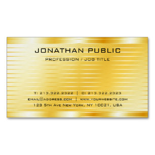 Faux Gold Modern Elegant Professional Template Magnetic Business Card