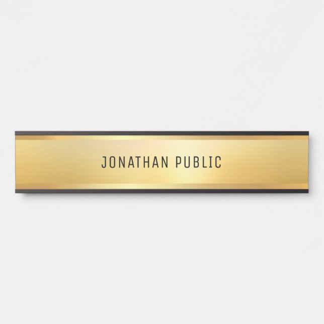 Faux Gold Modern Minimalist Glamour Template Door Sign (Front)