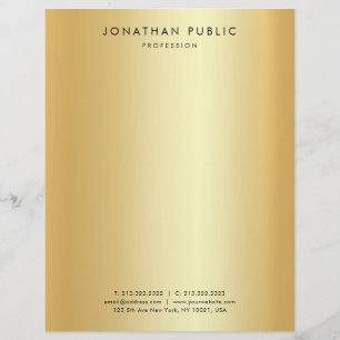 Faux Gold Modern Minimalist Simple Professional Custom Letterhead