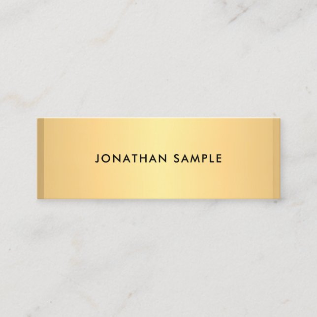 Faux Gold Modern Simple Template Elegant Trendy Mini Business Card (Front)