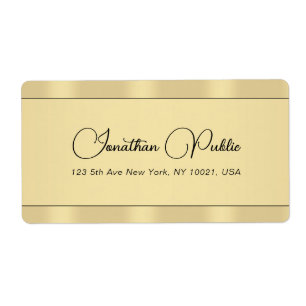 Faux Gold Modern Typography Shipping Address