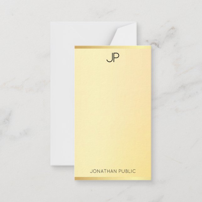 Faux Gold Monogram Modern Minimalist Template (Front)
