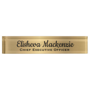 Faux Gold Office Desk Sign Signs  Name Plate