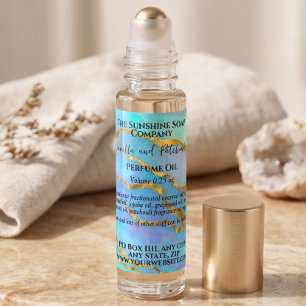Faux Gold & Opal Stone Perfume Roller Bottle label