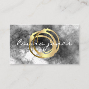 Faux Gold Painted Circle Designer Business Card