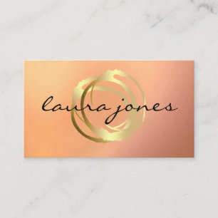 Faux Gold Painted Circle Designer Business Card
