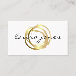 Faux Gold Painted Circle Designer Business Card