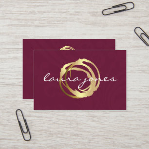 Faux Gold Painted Circle Designer Business Card