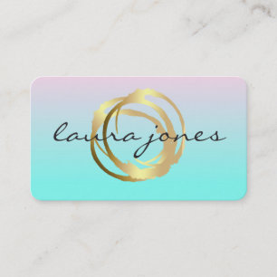 Faux Gold Painted Circle Designer Business Card