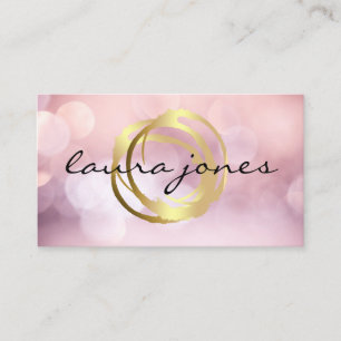 Faux Gold Painted Circle Designer Business Card