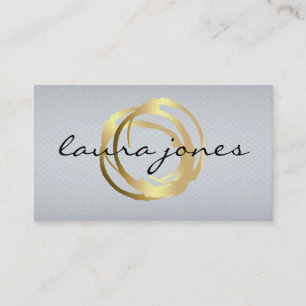 Faux Gold Painted Circle Designer Business Card