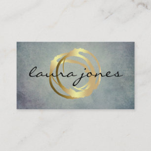 Faux Gold Painted Circle Designer Business Card