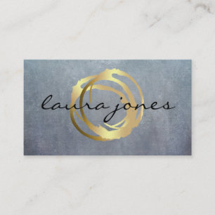 Faux Gold Painted Circle Designer Business Card