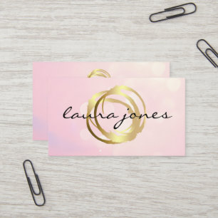 Faux Gold Painted Circle Designer Business Card