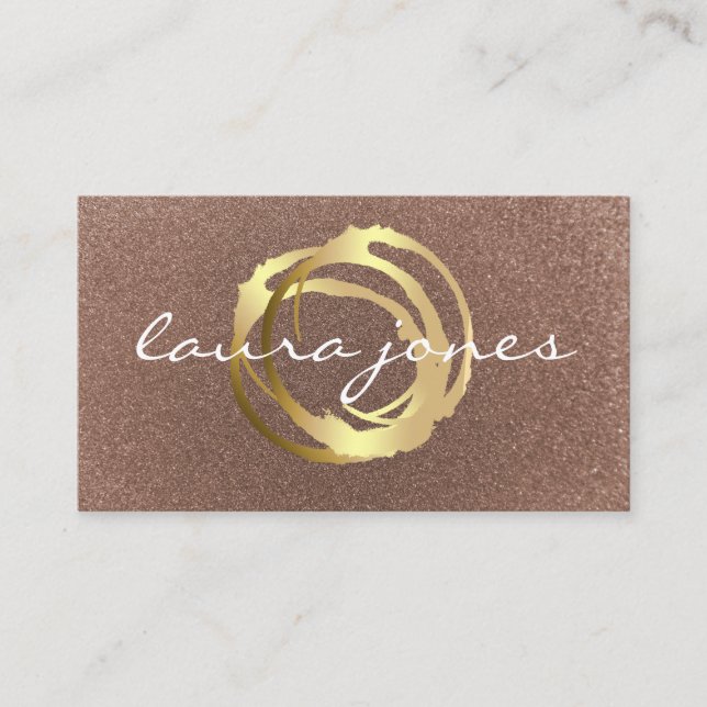 Faux Gold Painted Circle Designer Business Card (Front)