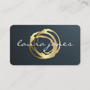 Faux Gold Painted Circle Designer Business Card