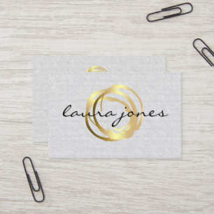 Faux Gold Painted Circle Designer Business Card