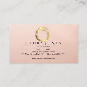 Faux Gold Painted Circle Designer Business Card